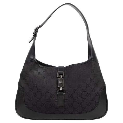 gucci jackie black monogram|gucci shoulder bag.